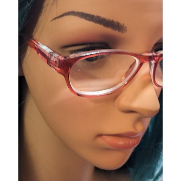 ABS Pink Translucent Retro Reading GLasses - Picture 10 of 10